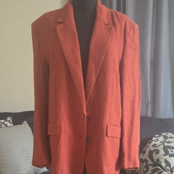 Farm Rio Linen Rust Blazer - Picture 1 of 6